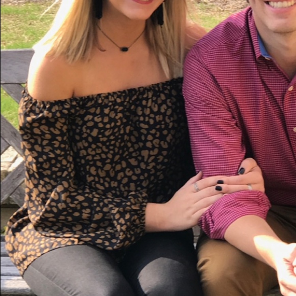 Cheetah Print Off-The-Shoulder Top